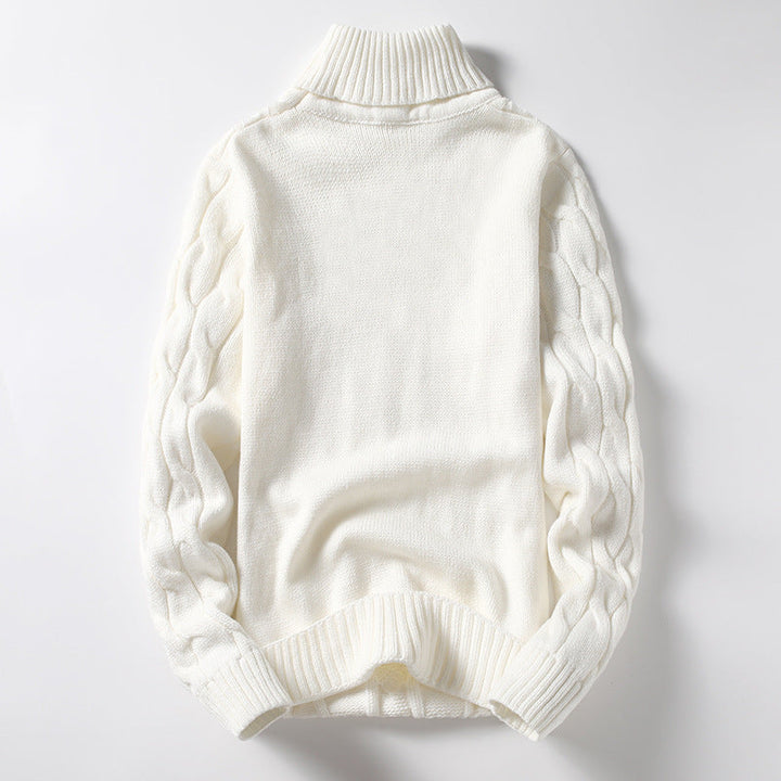Herren Strickpullover mit Rollkragen und Zopfmuster Echoarchiv