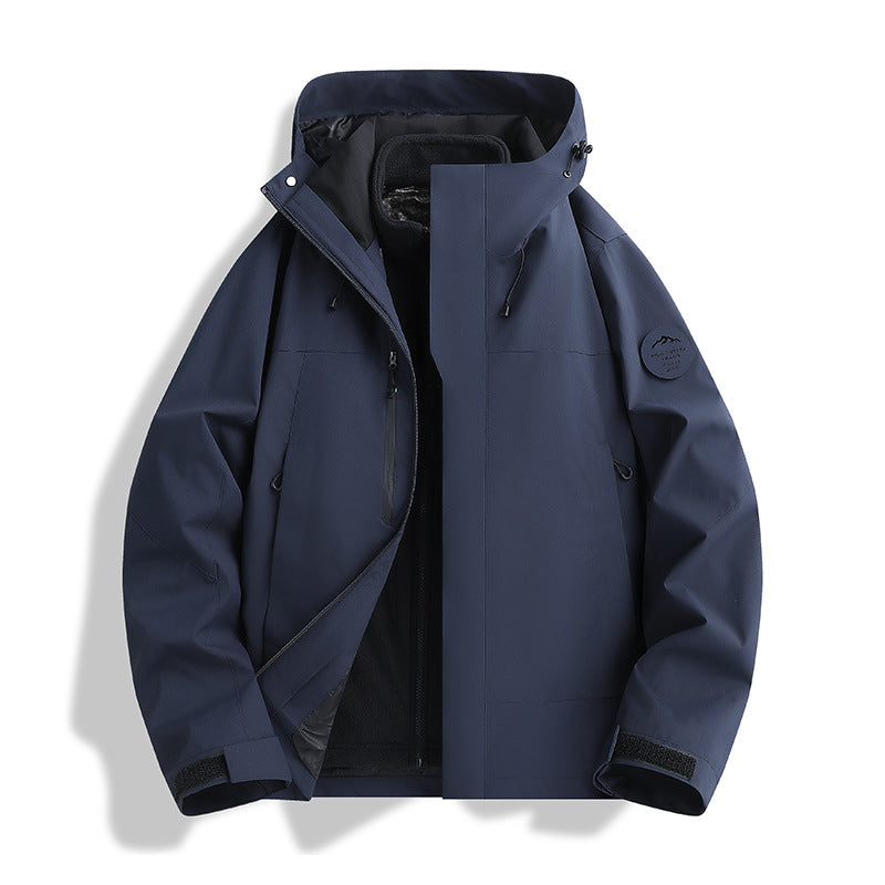 Herren Atmungsaktive, Wasserdichte Softshell-Jacke mit Fleecefutter und Kapuze Echo Archiv