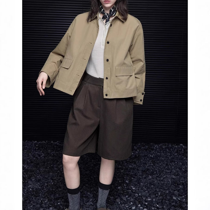 Damen Modische Übergangsjacke mit bequemen Schnitt Echoarchiv