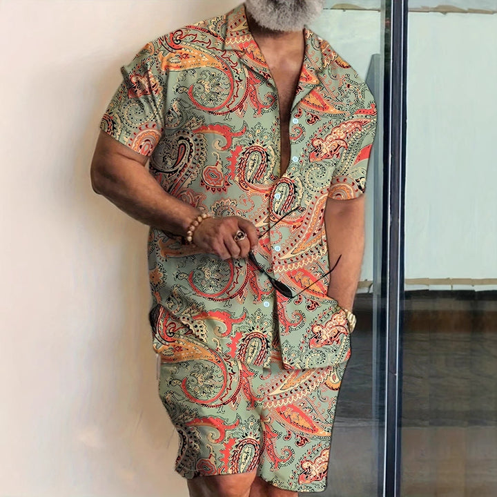 Herren Kurzarm-Hemd und Shorts Set Echoarchiv