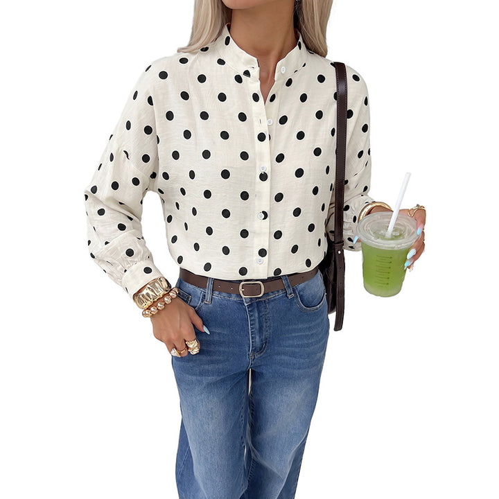 Damen Modische Bluse mit Punkten Echo Archiv