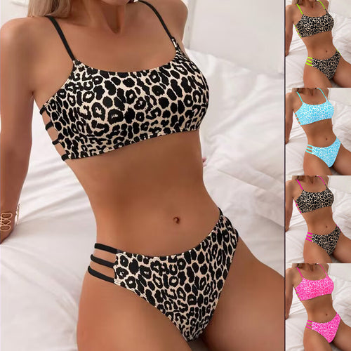 Damen Triangel-Bikini mit aufregendem Leopardenmuster und sportlichen Details Echo Archiv