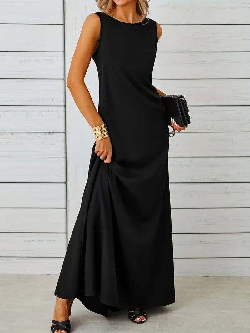 Damen elegantes Maxikleid mit schwingendem Saum und klassischem Schnitt Echo Archiv