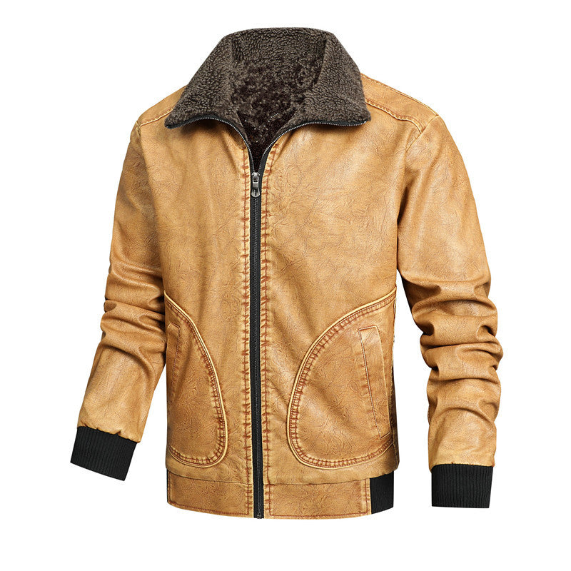 Herren Kunstleder-Blouson mit Sherpa-Kragen und Thermo-Innenfutter Echoarchiv