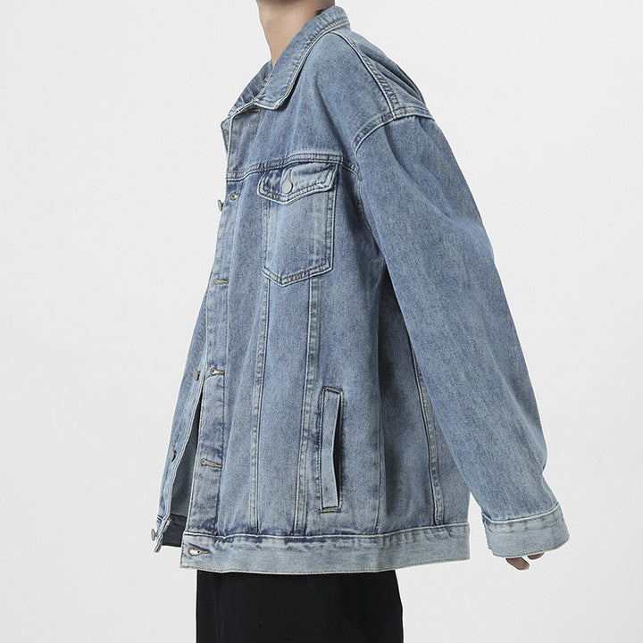 Herren Oversize-Denimjacke im Vintage-Look mit Knopfleiste und Brusttaschen Echo Archiv