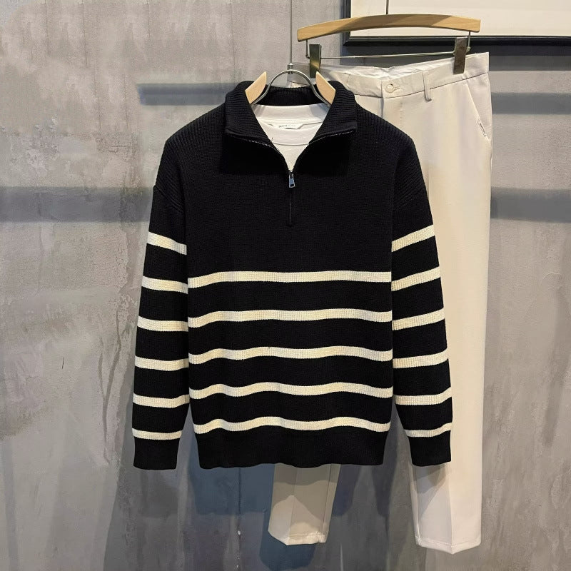 Herrenmode Strickpullover mit Stehkragen Echo Archive