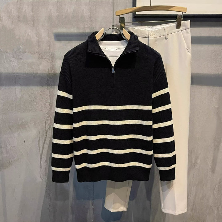Herrenmode Strickpullover mit Stehkragen Echo Archive
