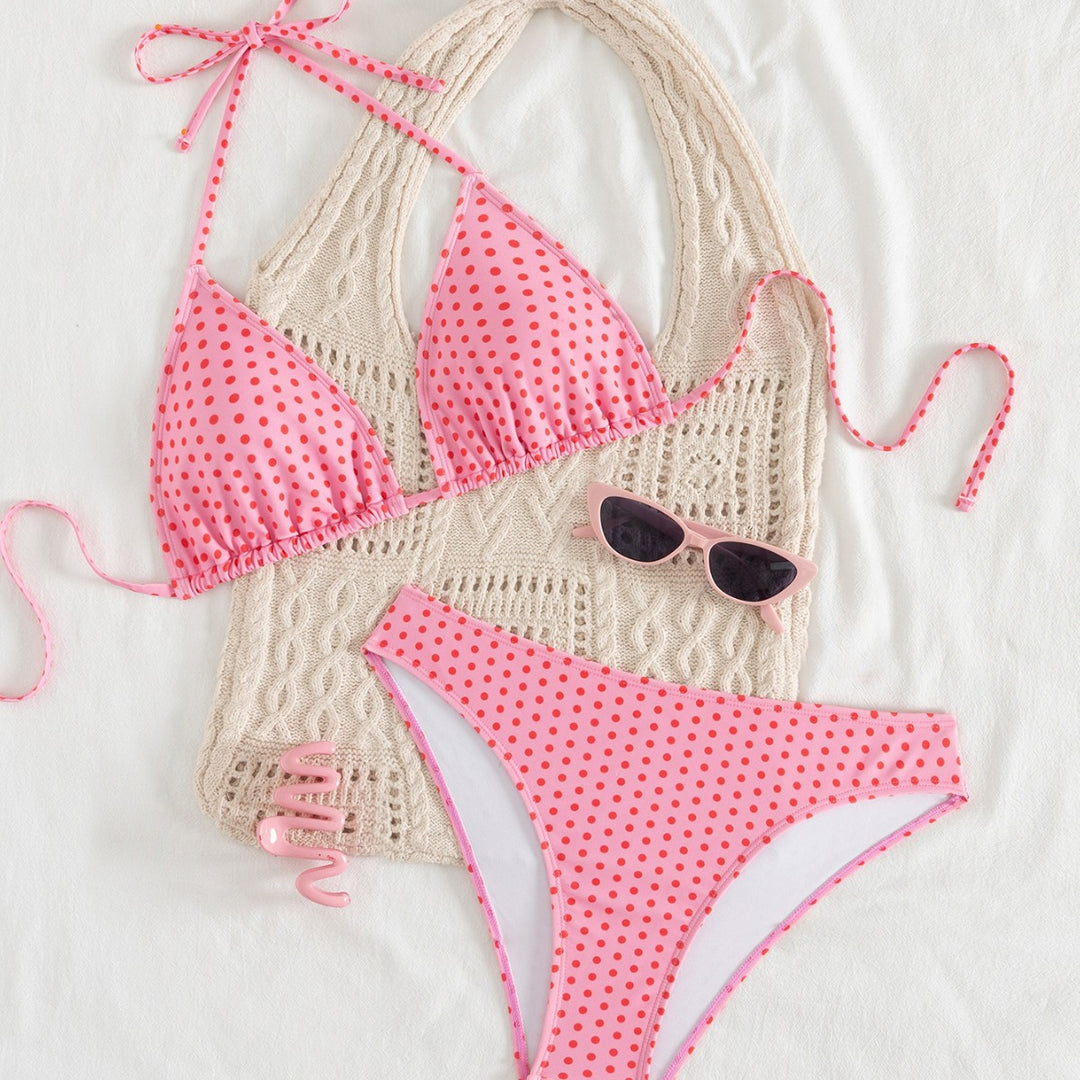 Damen Triangel-Bikini mit verspieltem Pünktchenmuster und verstellbaren Trägern Echo Archiv