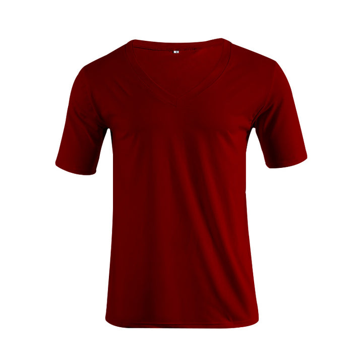 Herren nan V-Ausschnitt T‑Shirt aus feinem Jersey mit schmaler Silhouette und flachen Nähten Echo Archiv
