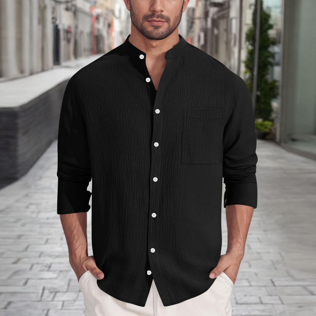 Herren lässiges Hemd mit strukturiertem Design Echoarchiv