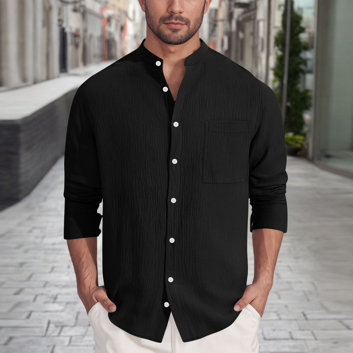 Herren lässiges Hemd mit strukturiertem Design Echoarchiv