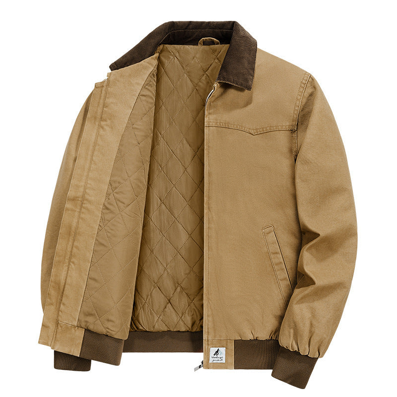 Herren Modische Übergangsjacke mit samtigem Kragen Echo Archiv