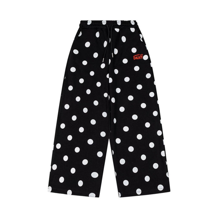 Damen Weite Culotte-Sweathose mit elastischem Komfortbund und Polka-Dot-Print Echoarchiv