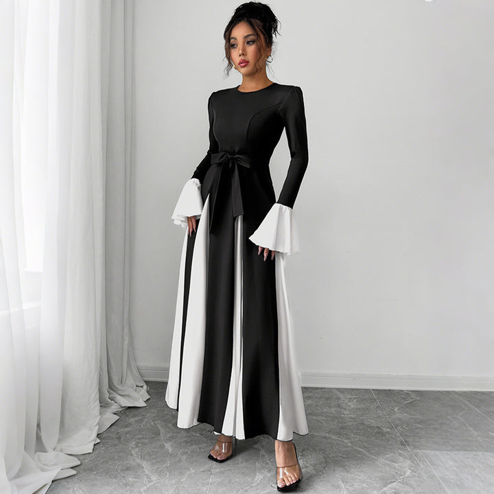 Damen Elegantes Maxikleid mit Rüschendetails und Taillengürtel Echo Archiv