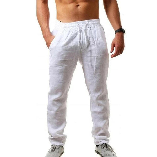 Herren luftige Leinenhose mit elastischem Bund und praktischen Seitentaschen Echoarchiv