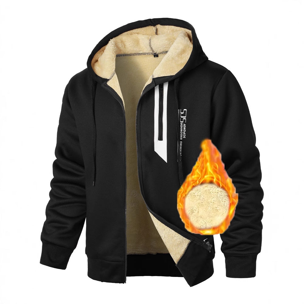 Herren Fleece-Kapuzenjacke mit wärmendem Innenfutter und praktischen Reißverschlusstaschen Echoarchiv