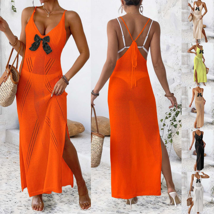 Damen HäkelMaxikleid mit eleganter Schleifenapplikation Echo Archiv