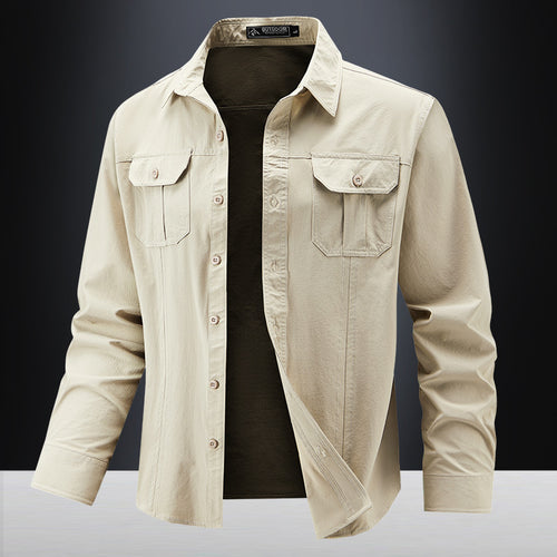 Herren Lässige Hemdjacke mit Brusttaschen Echo Archiv