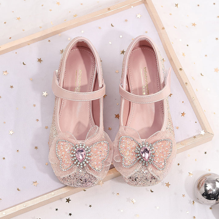 Mädchen Elegante Ballerinas mit Schleifenapplikation und Strass Echo Archiv