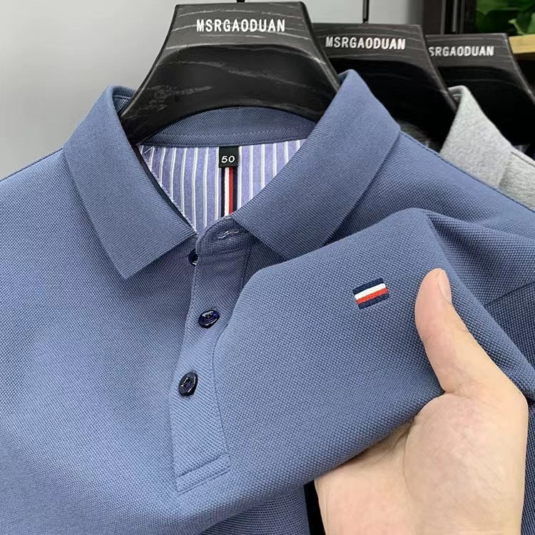 Herren Polohemd mit strukturiertem Stoff und modischem Kragen Echoarchiv