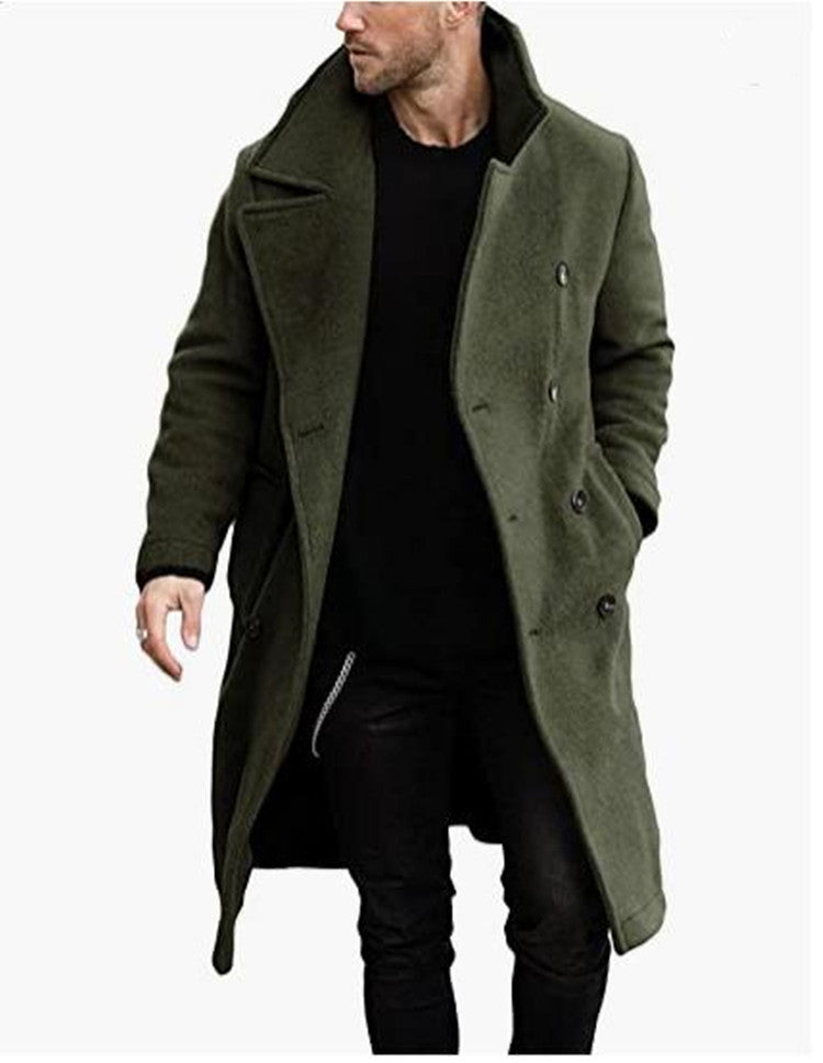 Herren Wollmantel im modernen Doppelknebel-Look Echoarchiv
