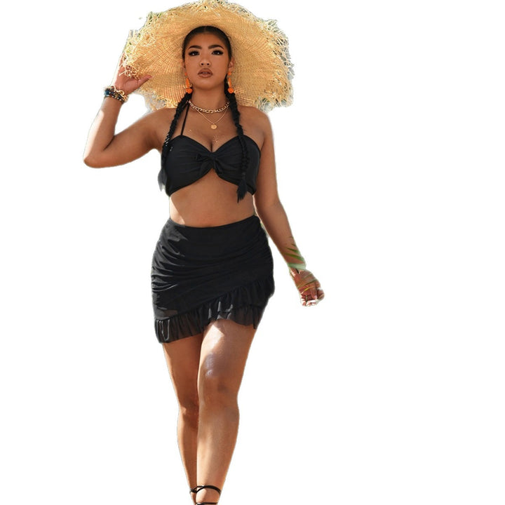 Damen Bikini-Set mit raffiniertem Wickeldesign und verspielt gerafftem Rock Echo Archiv