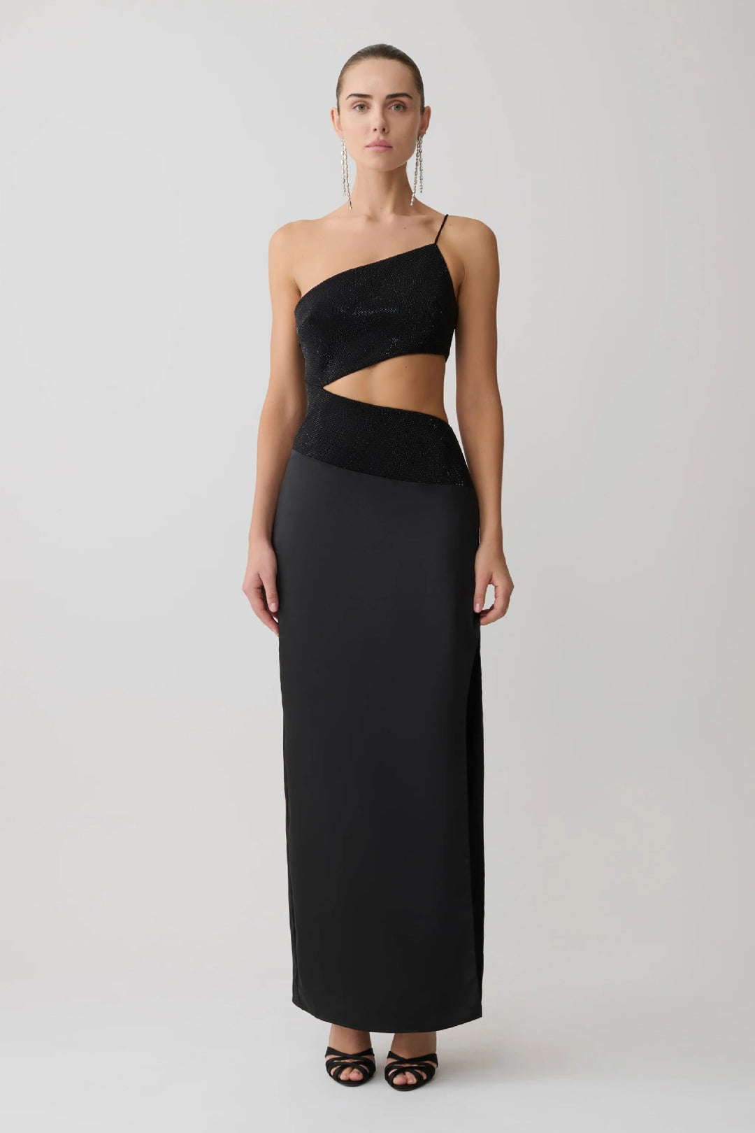 Damen Elegantes Maxikleid mit asymmetrischem Schnitt und raffiniertem Cut-Out Echo Archiv
