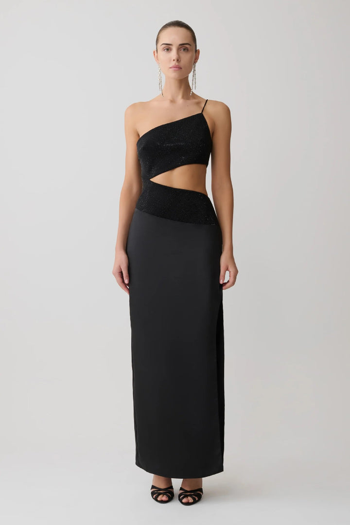 Damen Elegantes Maxikleid mit asymmetrischem Schnitt und raffiniertem Cut-Out Echo Archiv