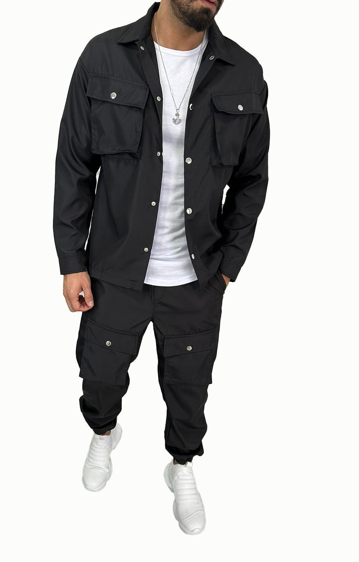 Herren Cargo-Hemd- und Hose-Set mit praktischen Taschen und modischem Schnitt Echoarchiv