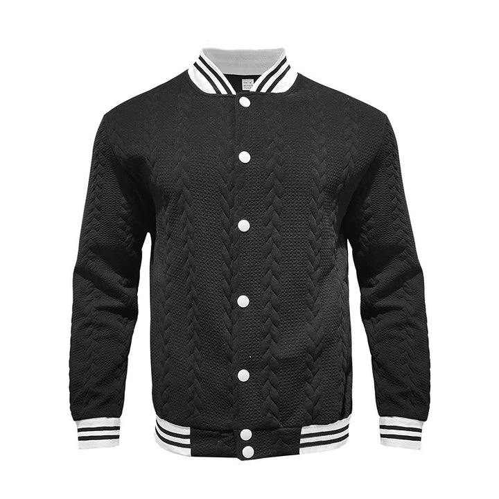 Herren stylische Bomberjacke mit strukturiertem Strickmuster und sportlichen Akzenten Echoarchiv