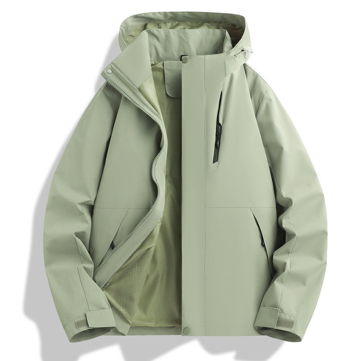Herren Witterungsbeständige Funktionsjacke mit verstellbarem Kapuzenkragen Echoarchiv