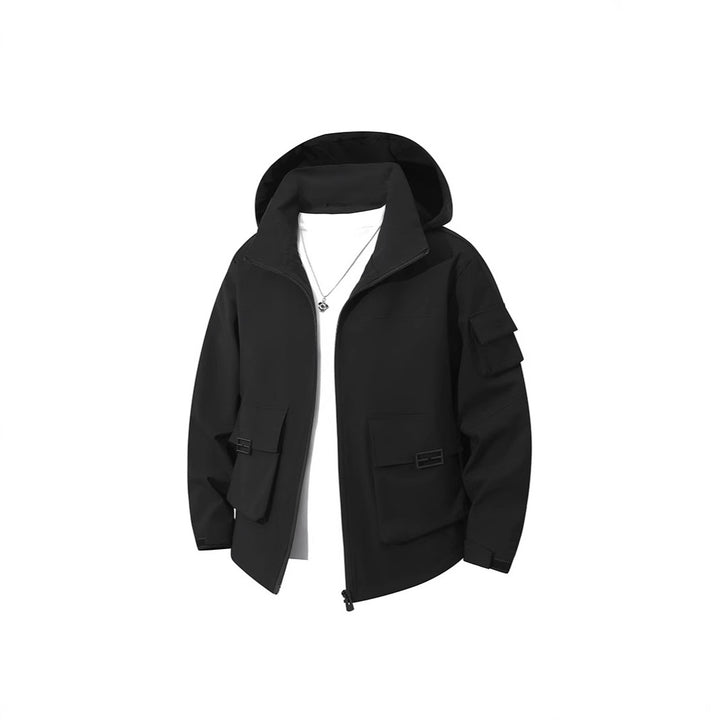 Herren Technische Utility-Kapuzenjacke mit Mehrfach-Pattentaschen und windabweisendem Softshell Echo Archiv