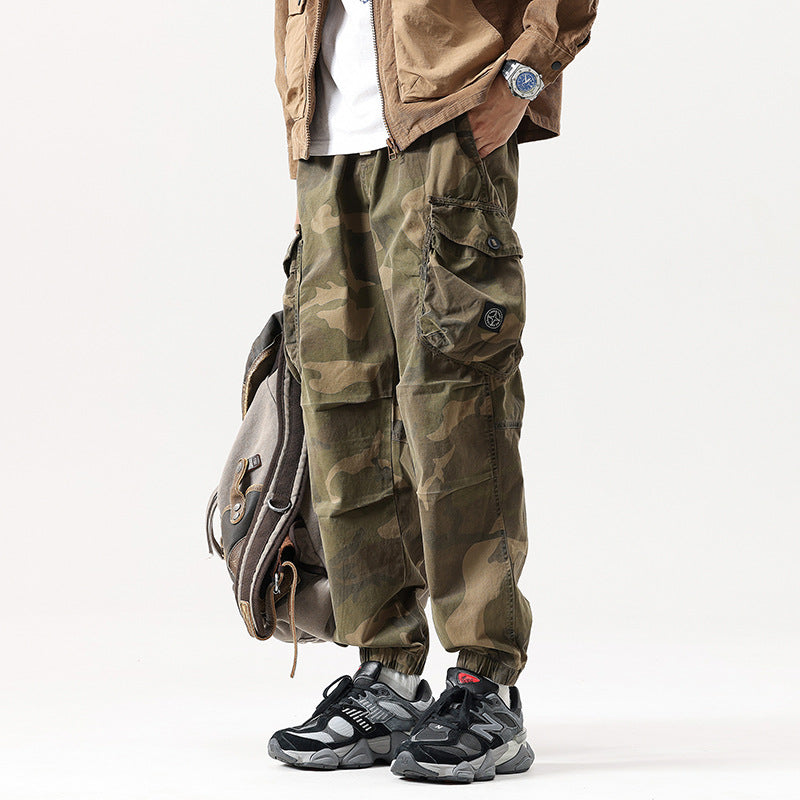 Herren Cargo-Joggerhose mit verstärkten Knien, Multifunktions-Taschen und Kordelbund Echo Archiv