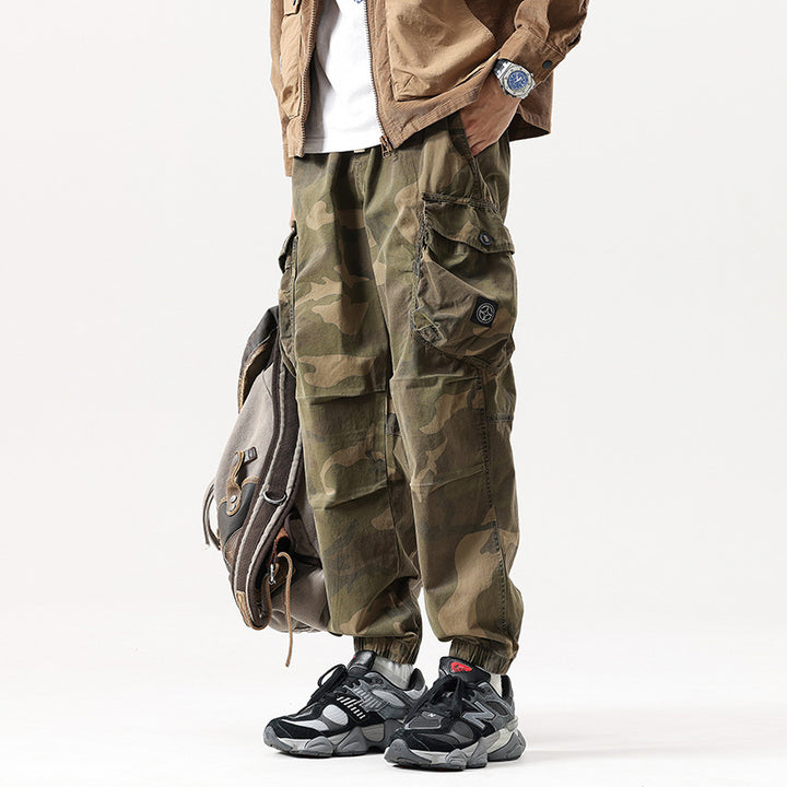 Herren Cargo-Joggerhose mit verstärkten Knien, Multifunktions-Taschen und Kordelbund Echo Archiv