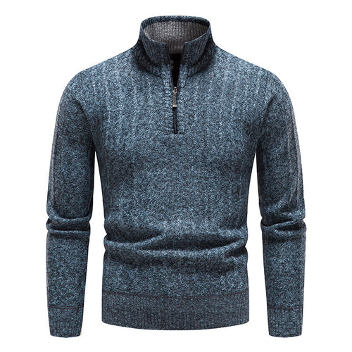 Herren modischer Strickpullover mit halbem Reißverschluss Echoarchiv