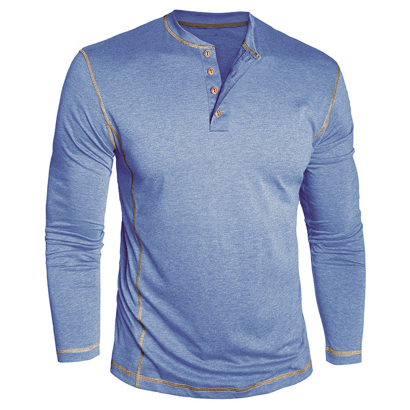 Herren Elegantes Langarmshirt mit Knopfleiste Echoarchiv