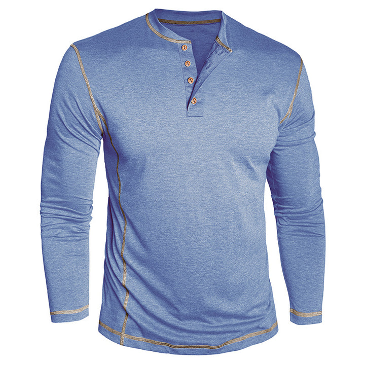 Herren Elegantes Langarmshirt mit Knopfleiste Echoarchiv