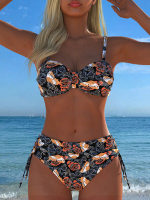 Damen Bikini-Set mit floralem Leopardenmuster und komfortablem Schnitt Echo Archiv