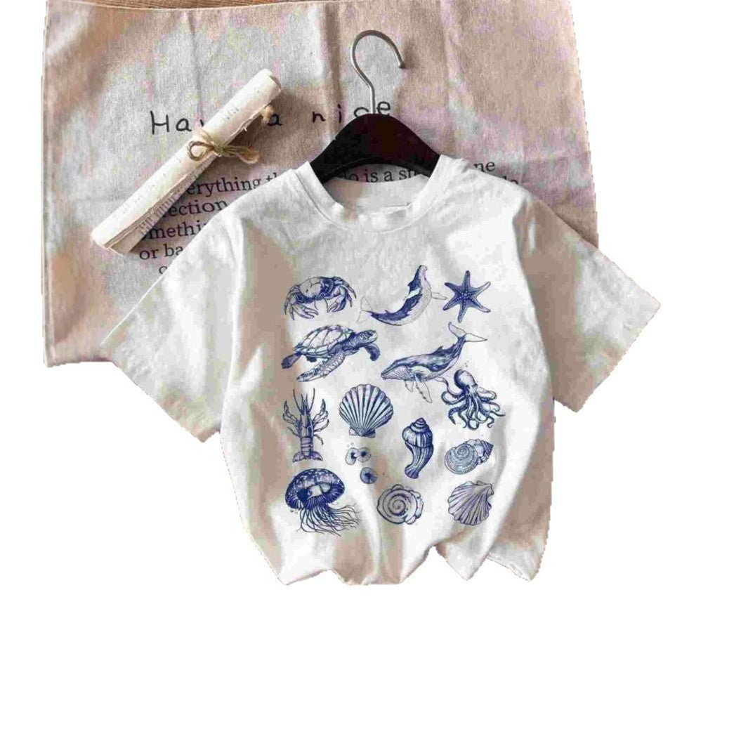 Damen T-Shirt mit maritimem Motiv und kreativer Grafik Echo Archiv