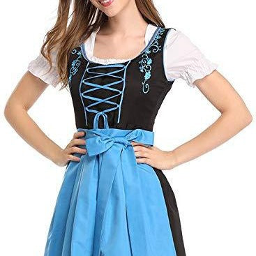 Damen  traditionelles Dirndl mit besticktem Mieder und geschnürter Vorderseite Echo Archiv