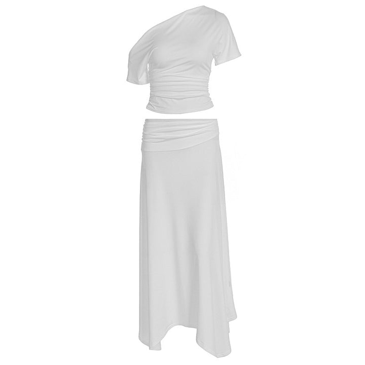 Damen Elegantes Maxikleid mit asymmetrischem Design und Raffung Echo Archiv