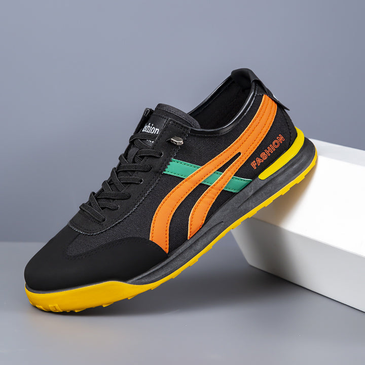Herren Retro-leichte Low-Top Sneaker mit Canvas-Obermaterial und Wildleder-Overlays Echoarhiv – Norré