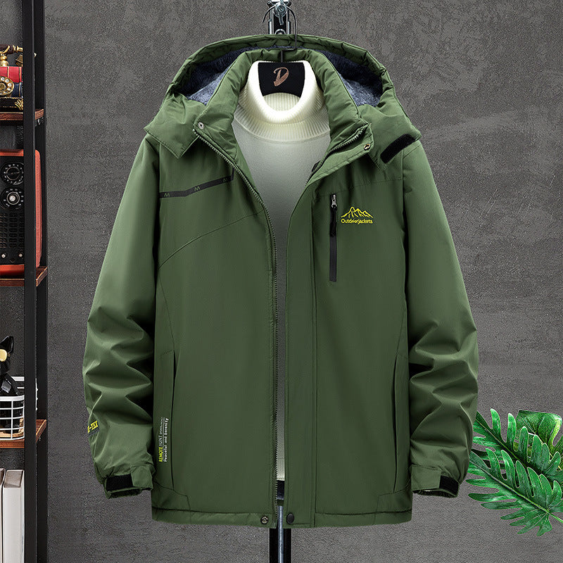 Herren wasserdichte isolierte Outdoor-Parka mit abnehmbarer Kapuze, thermischem Futter und verdeckten Reißverschlusstaschen – Marzano