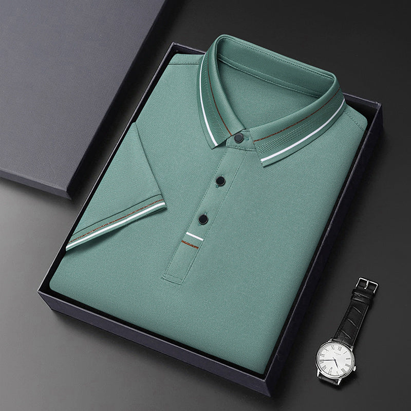 Herren modernes Polohemd mit strukturiertem Material und eleganten Akzenten Echoarchiv