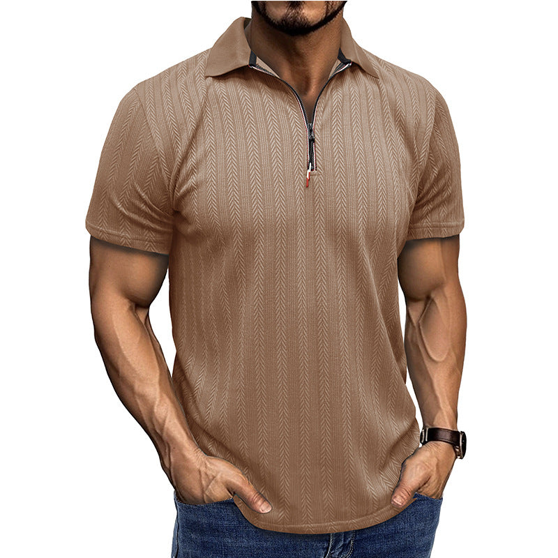 Herren Polohemd mit luxuriösem Strukturdesign und modernem Kragen Echoarchiv