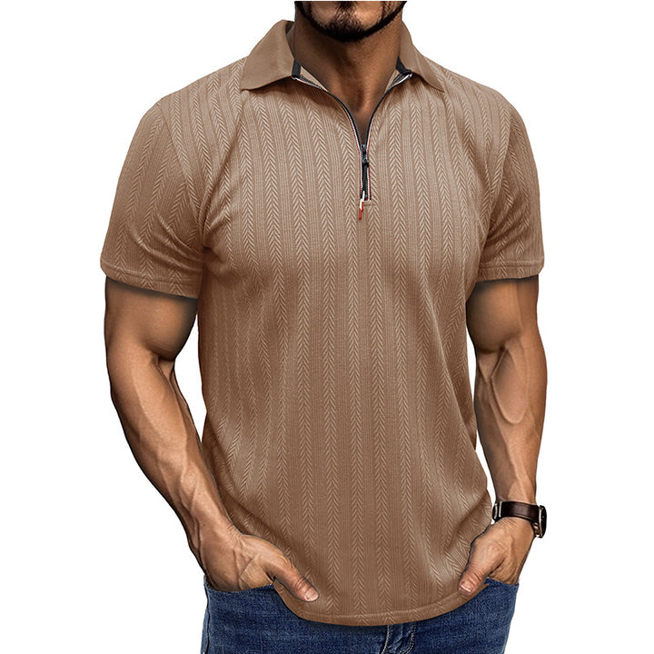 Herren Poloshirt mit modischem Zippverschluss Echoarchiv