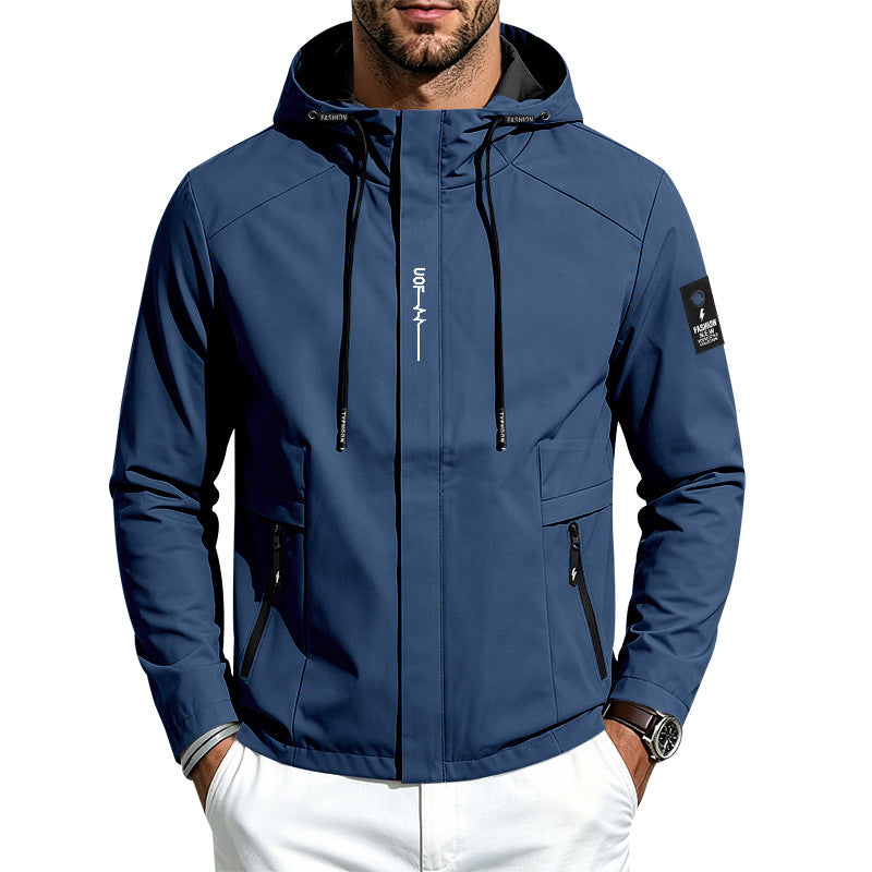 Herren Leichte Softshelljacke mit Kapuze wind- und wasserabweisend Reißverschlusstaschen Echoarchiv