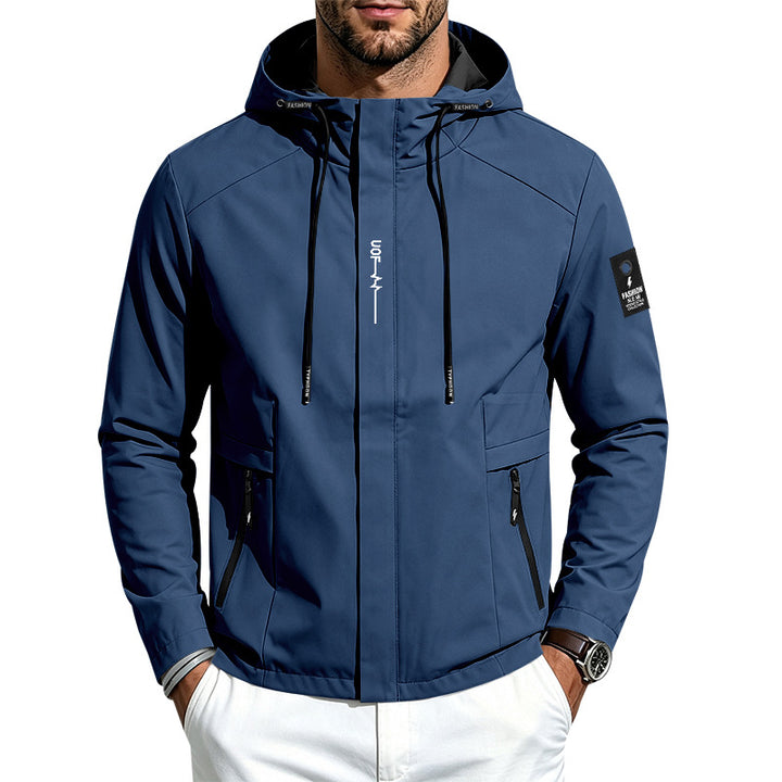 Herren Leichte Softshelljacke mit Kapuze wind- und wasserabweisend Reißverschlusstaschen Echoarchiv