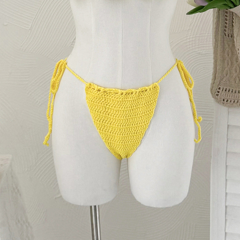 Damen Häkel-Bikini-Oberteil mit floralen Akzenten und verstellbaren Trägern Echo Archiv