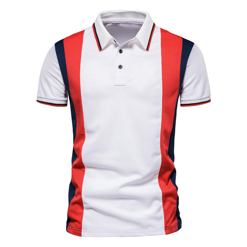 Herren Polohemd mit modischem Farbblock-Design und hochwertiger Baumwollmischung Echoarchiv